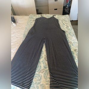 Jumpsuit, simple Navy Blue Striped